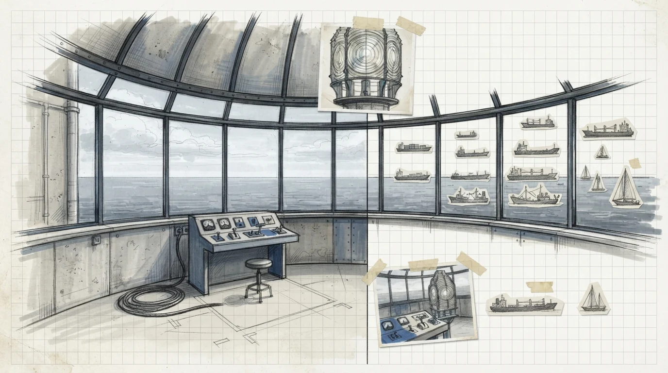 Postcard of the lighthouse control room